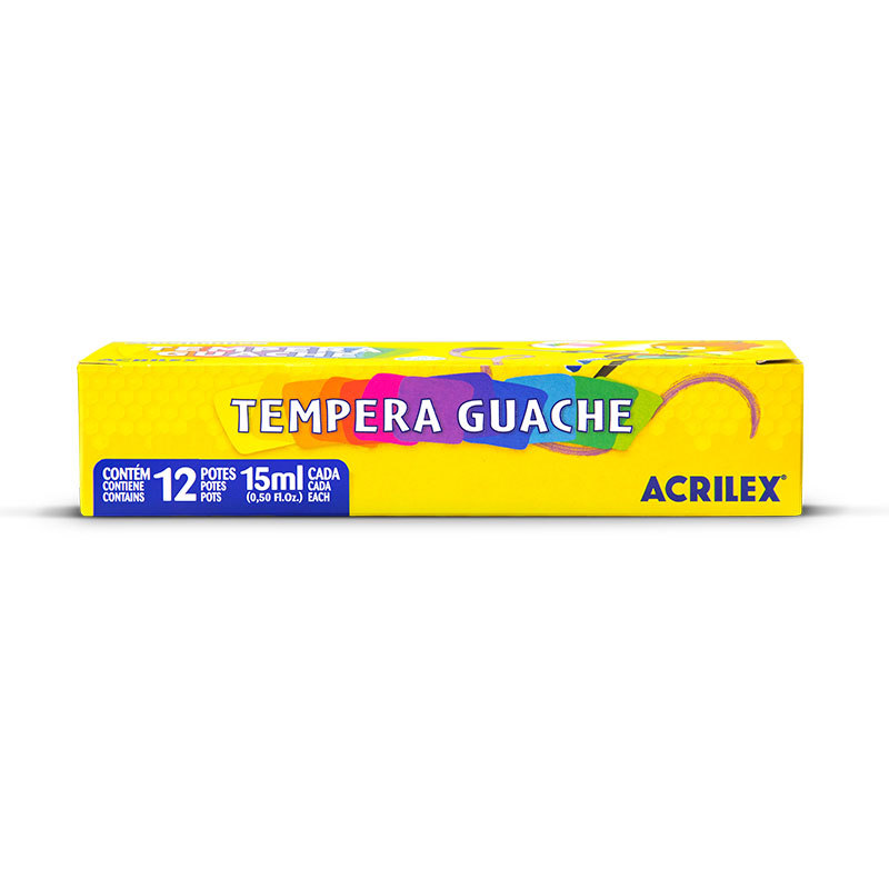 Tinta guache 12 cores 15ml 02012 Acrilex em Oferta na Shopee