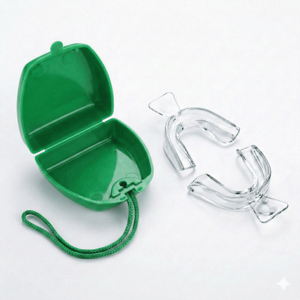 Molde Silicone Bruxismo Protetor Bucal | 2 unidades (1 par) + Estojo