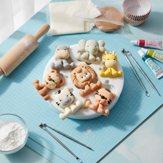 Molde Silicone  Bichinhos Safari Filhotes 7 Modelos Biscuit em Oferta na Shopee