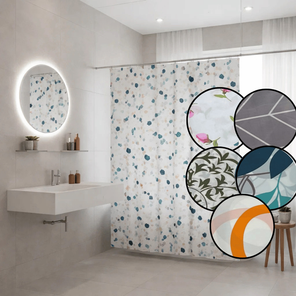 Cortina Box Sortidos 170x180cm Cetim c/Gancho - Wincy Casa / Chuveiro Privacidade Decoração