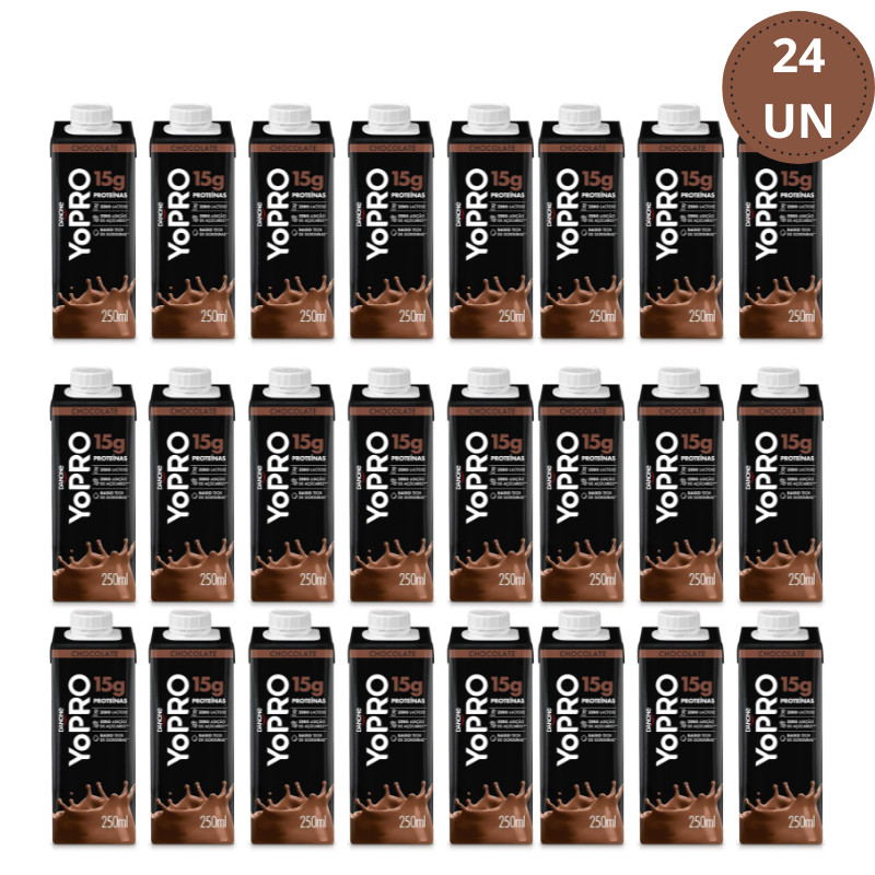 Kit 24/12/6 YoPro 15g de Proteína: Mix Morango e Chocolate (250ml).