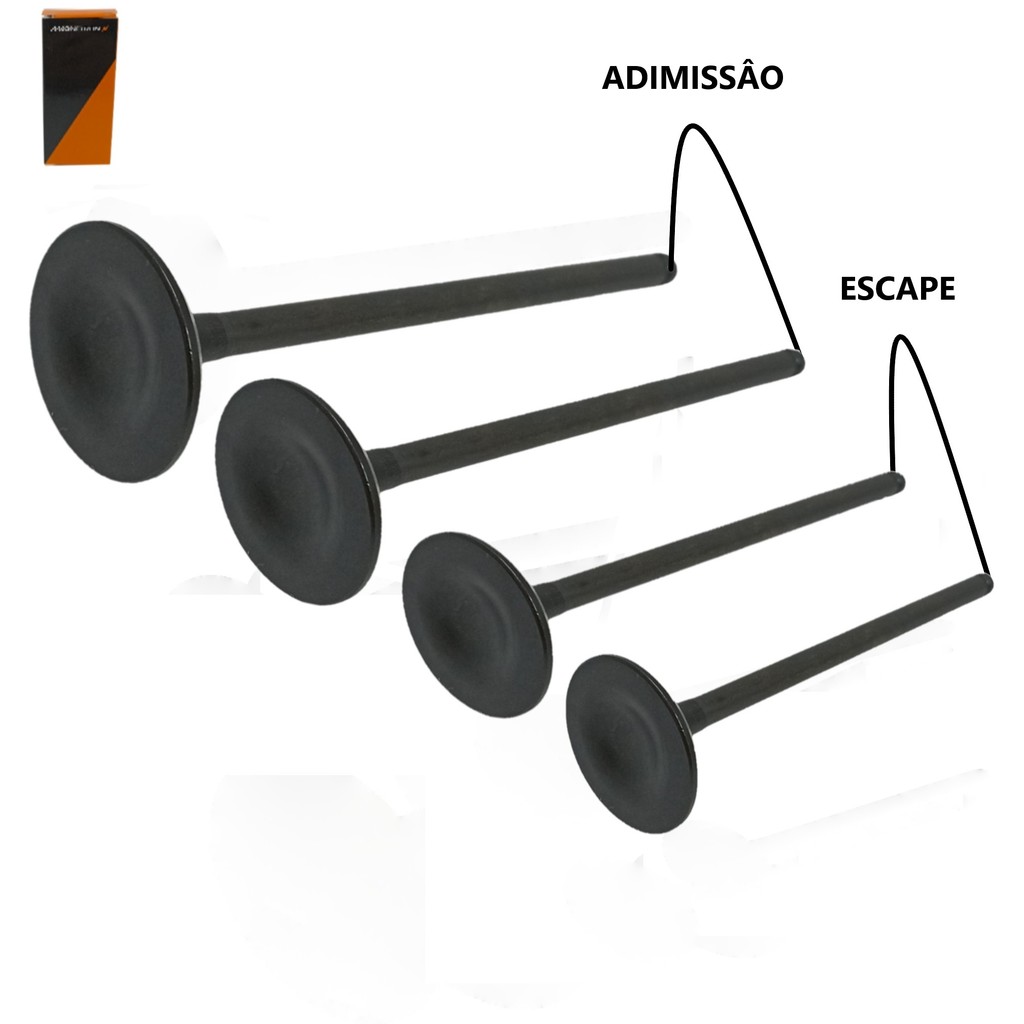 Kit 4 Válvula Admissão e Escape Cbx 250 Twister Xr 250 Tornado 2001 a 2008 Cb 300 R 2009 2010 a 2015