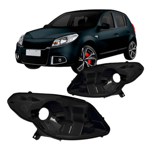 Par Carcaça Farol Sandero 2012 2013 2014 Reparo