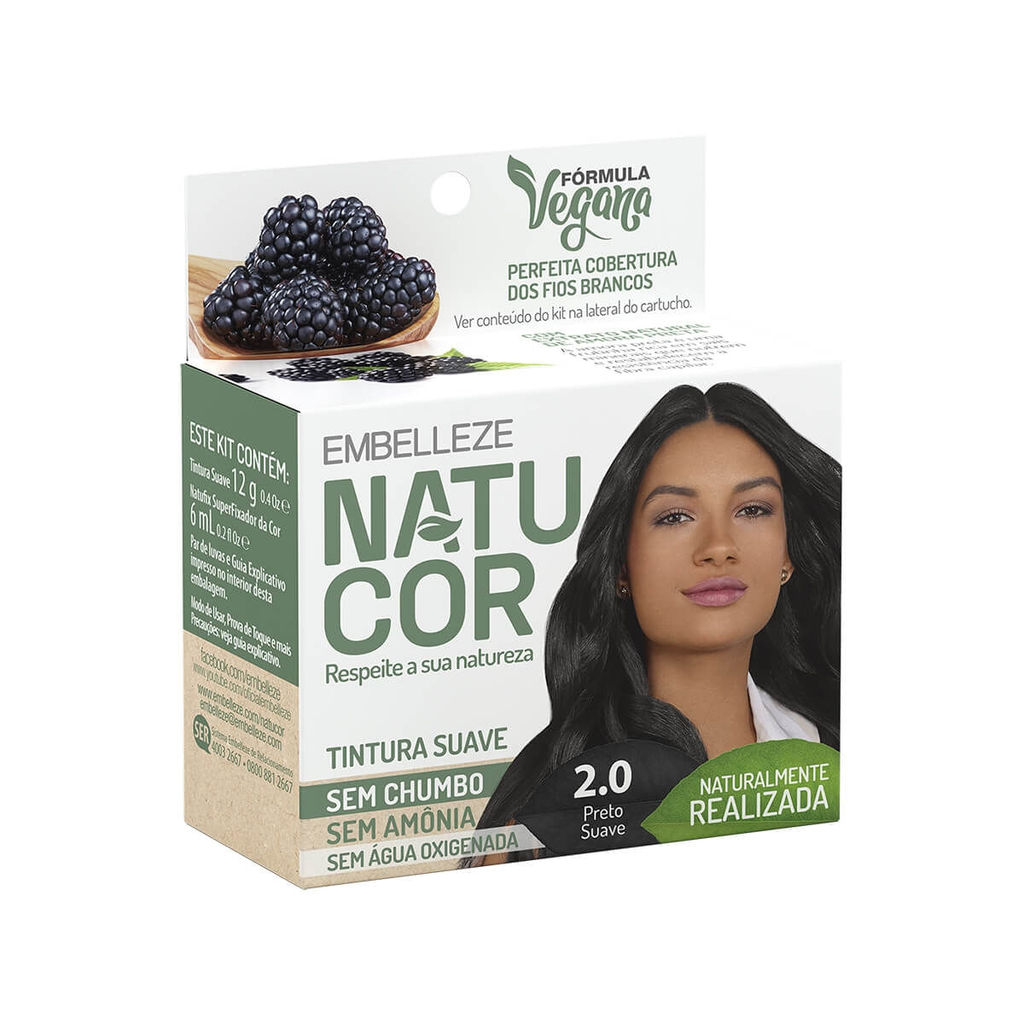 Tintura Natucor 2.0 Preto Suave 12g em Oferta na Shopee