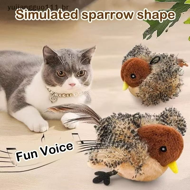 Brinquedo Passarinho Gato Elétrico – Asas Articuladas e Canto de Aves em Oferta na Shopee