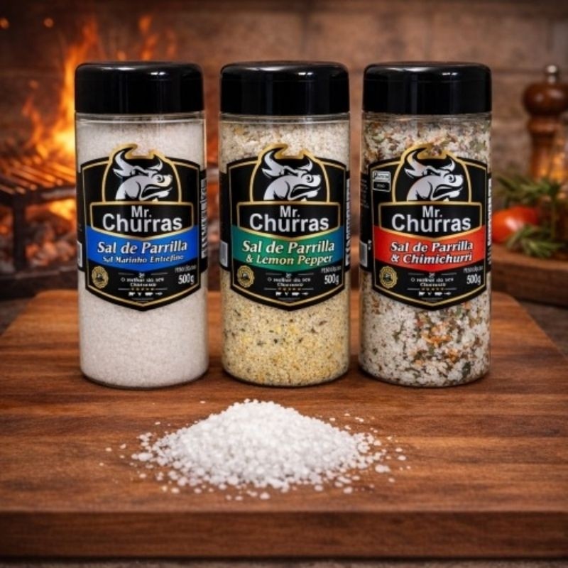 KIT SAIS DE PARRILLA 500g 03 PROFISSIONAL DO CHURRASCO ORIGINAL TRADICIONAL