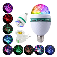 Lâmpada Globo com Bocal Led Kit 5 Colorido RGB Giratório Para Festa Balada Discoteca Dj 110V/220V