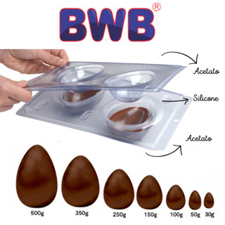 Forma Especial Acetato com Silicone Ovo Liso BWB, Ovo de Páscoa, Ovo de Colher em Oferta na Shopee