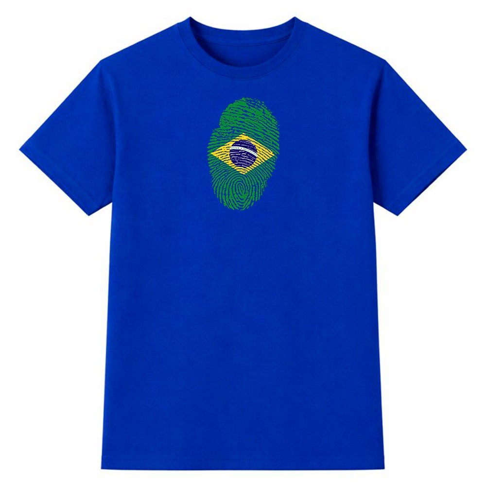 Camiseta Feminina 100% Algodão Camisa Brasil Impressão Digital Copa do Mundo Futebol Seleção Casual
