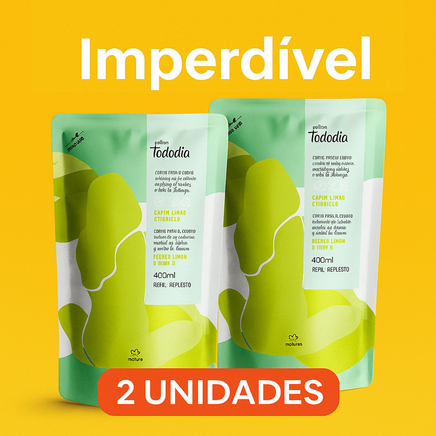 Kit 2 Refis Natura Tododia Capim Limão e Hortelã – Frescor e Nutrição para a Pele