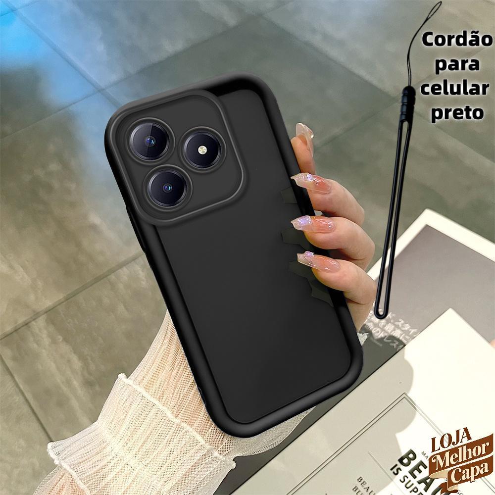 Capinha Simple Normal Capa De Telefone Macia Para Capinha Realme C61 C63 Black Silicone Protetora Case 5000 TYB