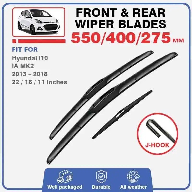 Conjunto De Lâminas De Limpador Traseiro Dianteiro Para Hyundai i10 MK2 IA 2013-2022 Acessórios Da Janela Do Pára-Brisa 