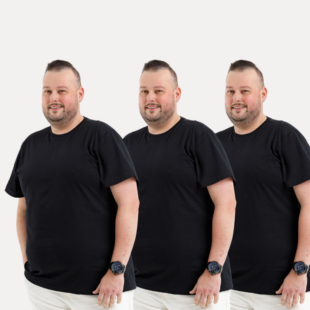 KIT 3 Lote Camiseta Camisa Plus Size Masculina Extra Grande 100% Algodão 30.1 -G1 G2 G3 G4 G5 em Oferta na Shopee