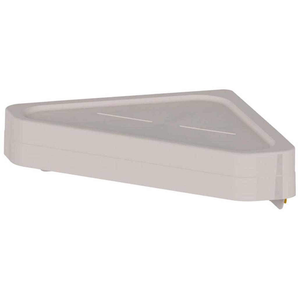 Porta Shampoo Cantoneira Banheiro Bege 33x24cm Ganchos Adesivo Eleve Ou