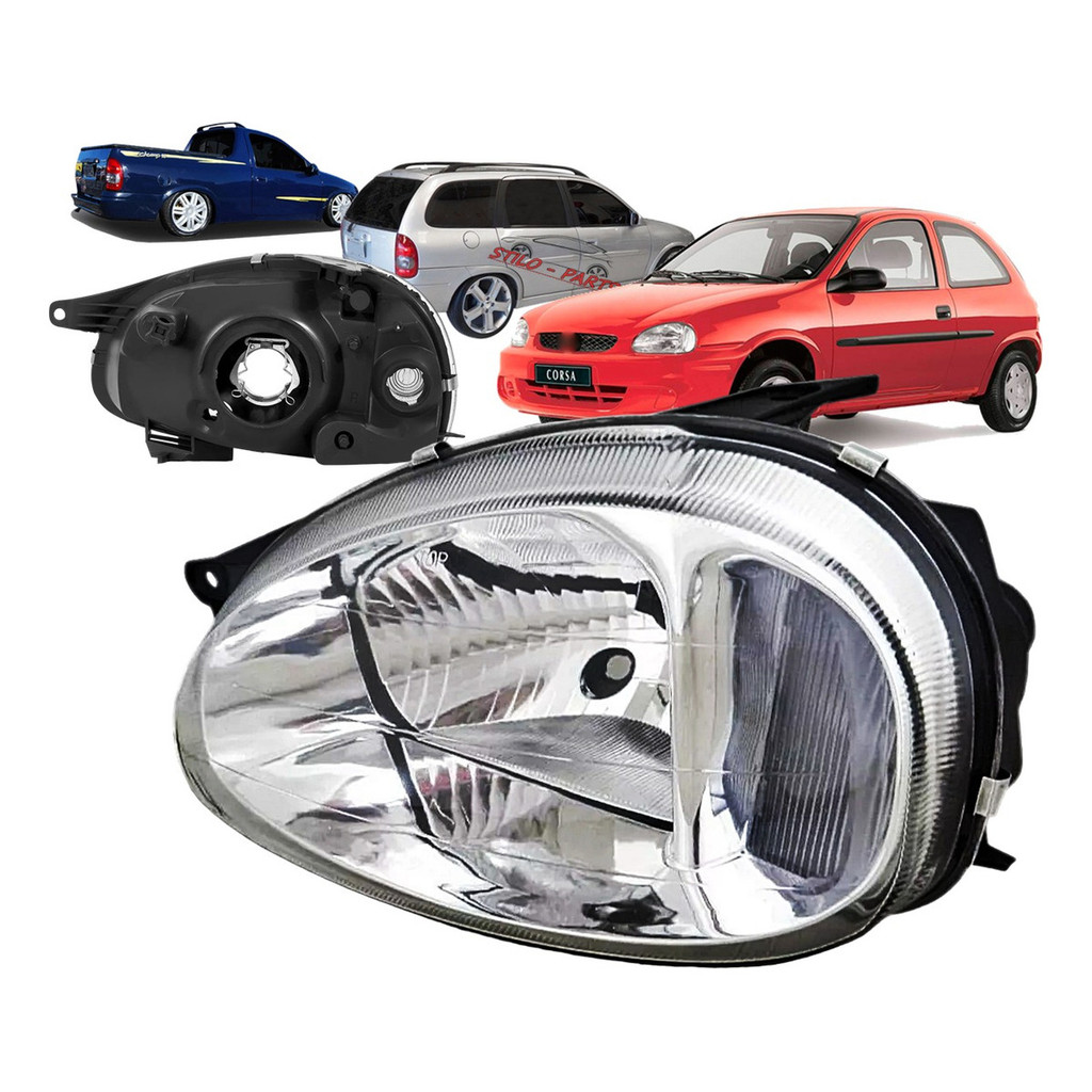 1 Farol Corsa Wind Wagon Cromado 1994 95 96 99 00 A 2002