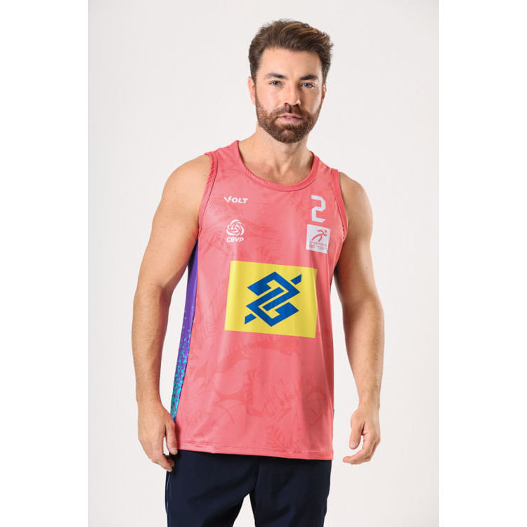Regata Vôlei De Praia Brasil Oficial Masculina Coral Volt