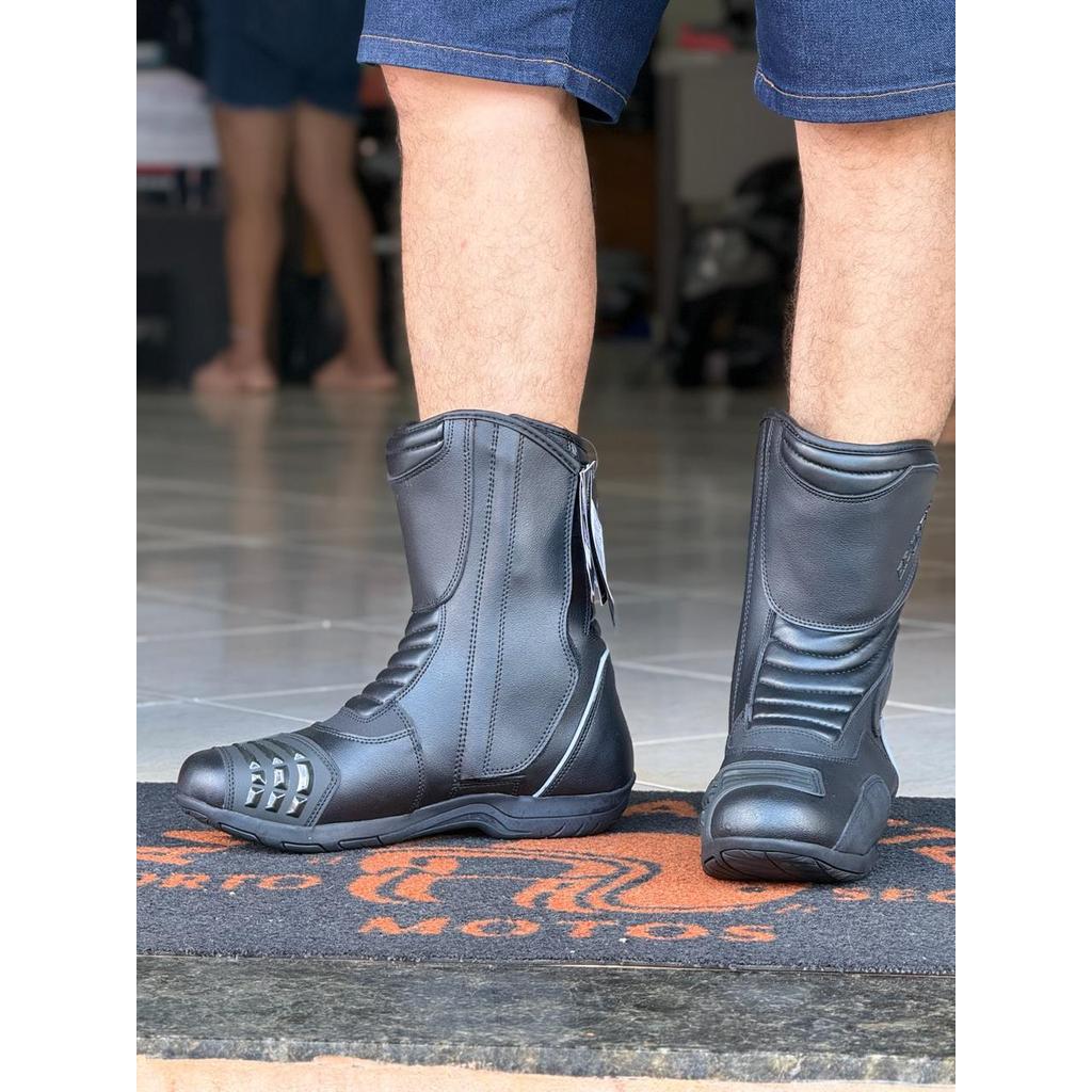 Bota Motociclista GP Tech Speed Couro Preta