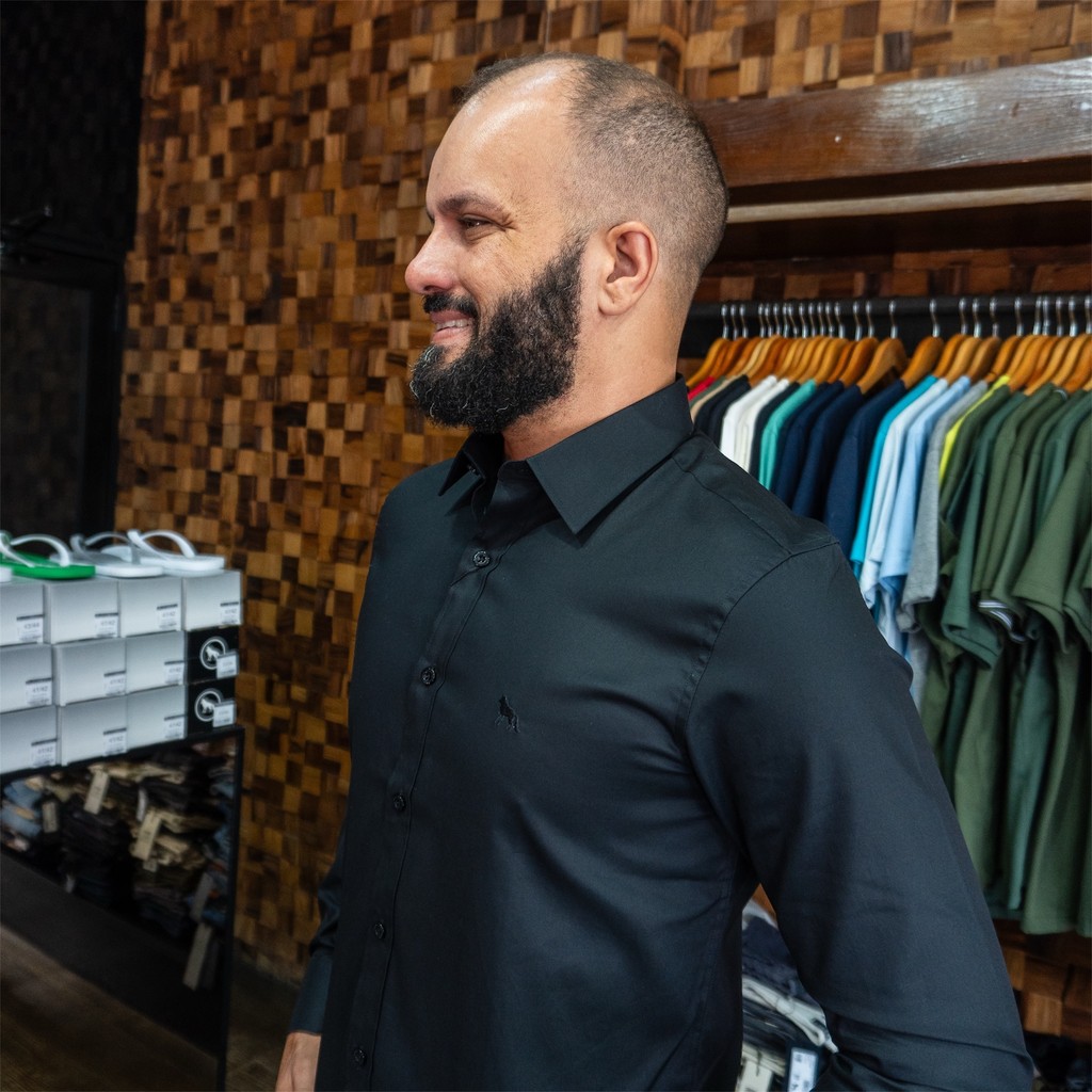 Camisa Cotton Acostamento Fio 50 ML - Preto