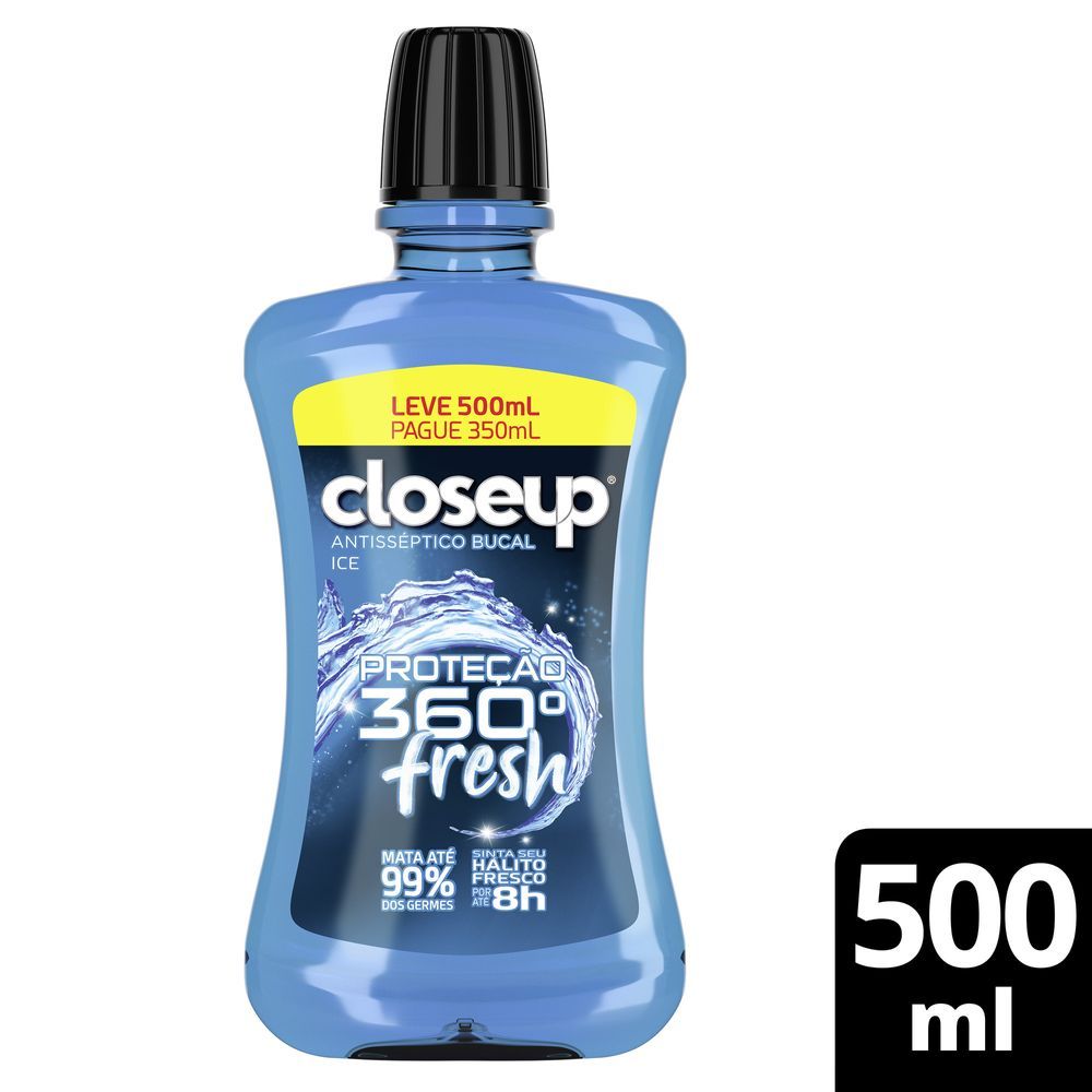 Antisséptico Bucal Close Up Ice com Álcool 500ml em Oferta na Shopee