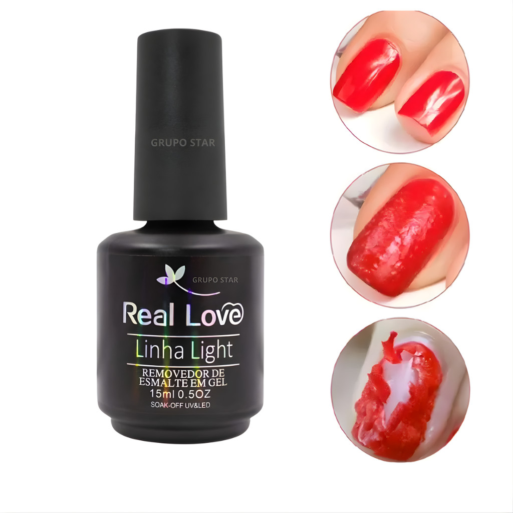 Removedor De Esmalte Em Gel 15ml - Real Love em Oferta na Shopee