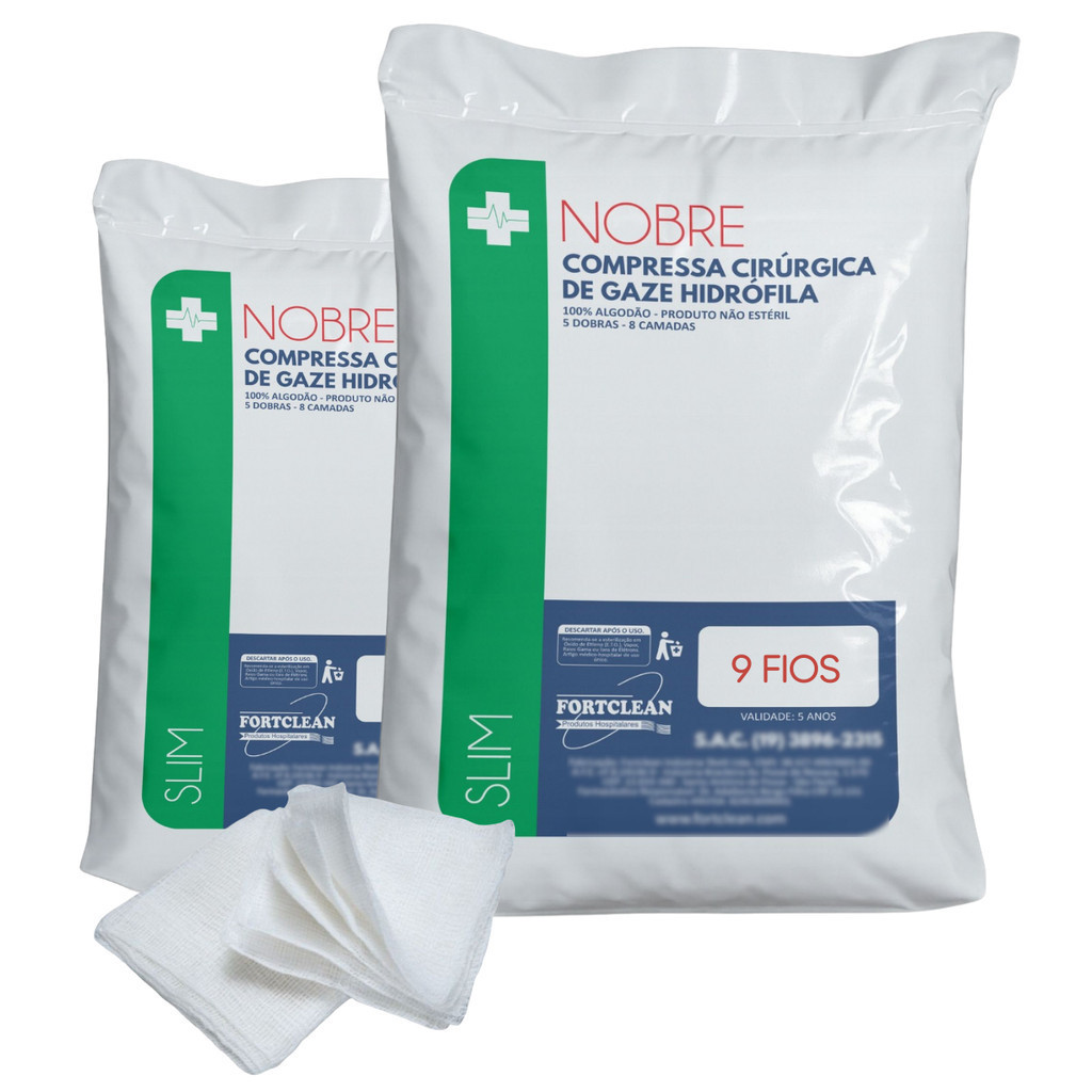 2x Pacote de Gaze Nobre Slim 9 Fios 100% Algodão Gazes Hidrófila Curativo Proteção Limpeza em Oferta na Shopee