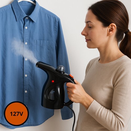 Passadeira a Vapor Portátil 800W 127V Desamassa Roupa no Cabide Vapor Rápido