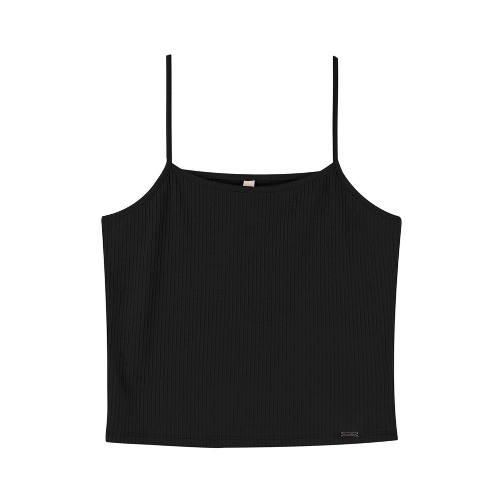 Cropped Regata Feminino Leve Marialícia Preto em Oferta na Shopee