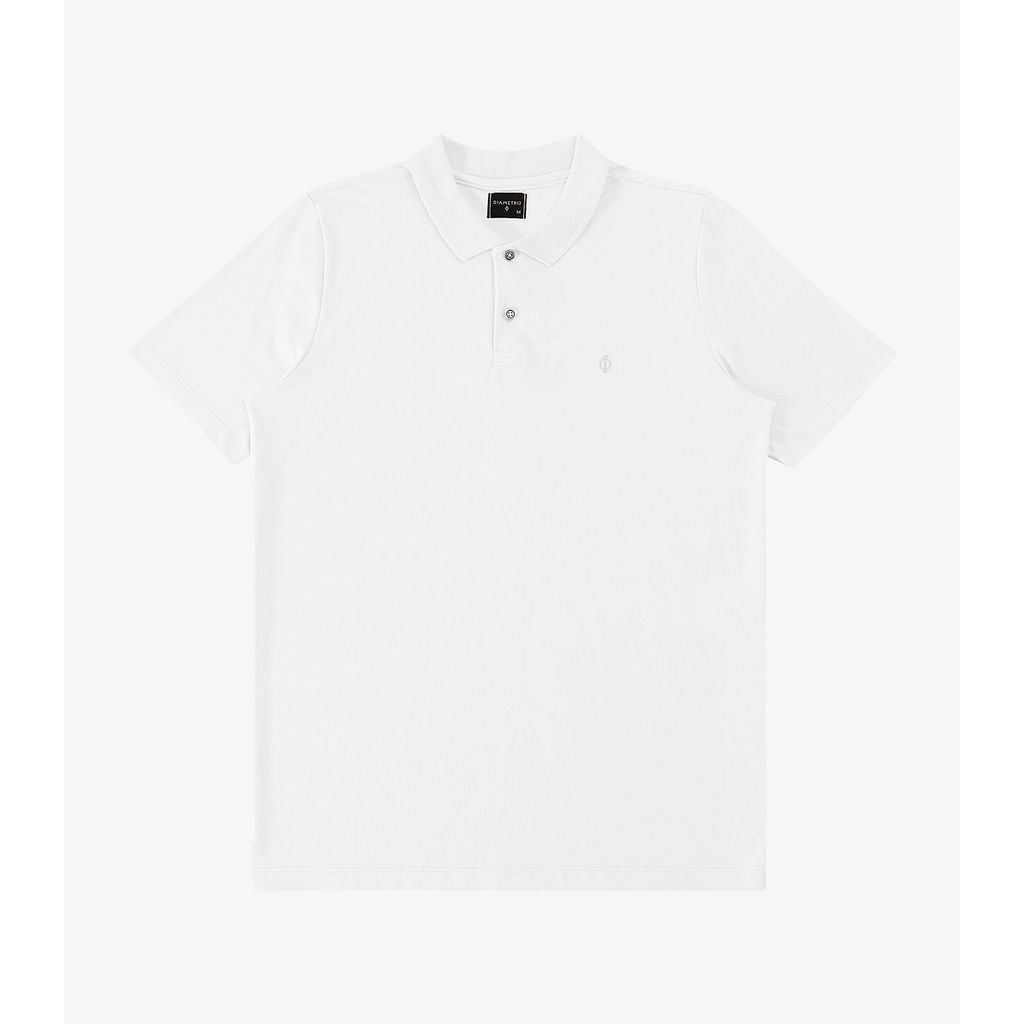 Camisa Polo Básica Masculina Diametro Branco