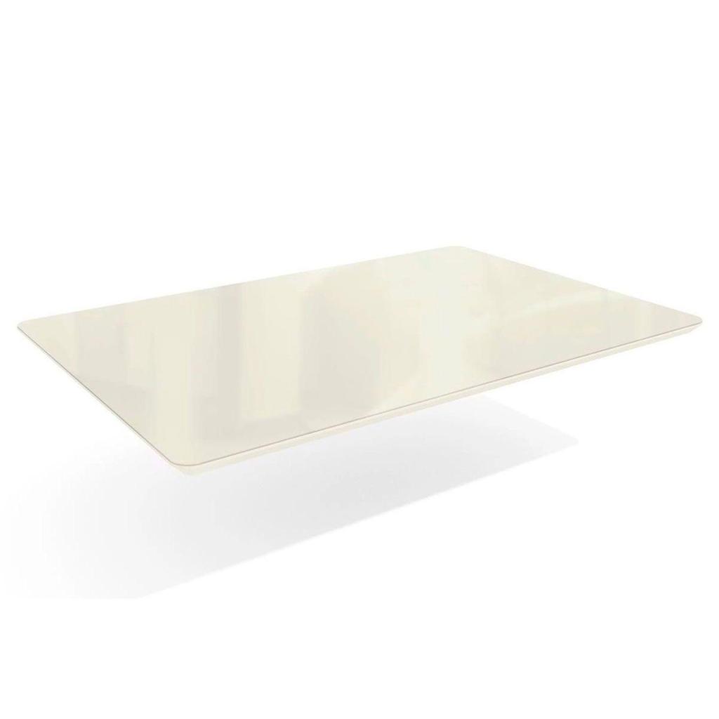 Tampo Mesa Sala de Jantar Madeirado c/Vidro TA31 Retangular 80x120cm Off White - Kappesberg em Oferta na Shopee