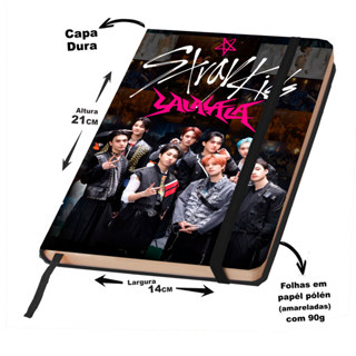Caderno Sketckbook STRAY KIDS MÚSICAS capa dura 160 páginas em Oferta na Shopee