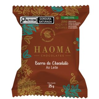 Barra de Chocolate Haoma Ao Leite Zero Adição de Açucares Linha Stevia 25g em Oferta na Shopee