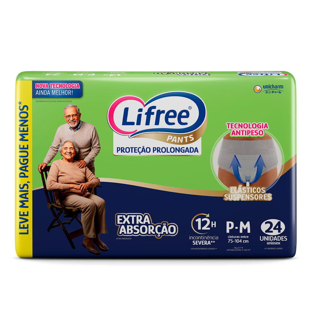 Roupa Íntima Lifree Pants Proteção Prolongada Extra Absorção Tamanho P/M Unissex 24 Unidades em Oferta na Shopee