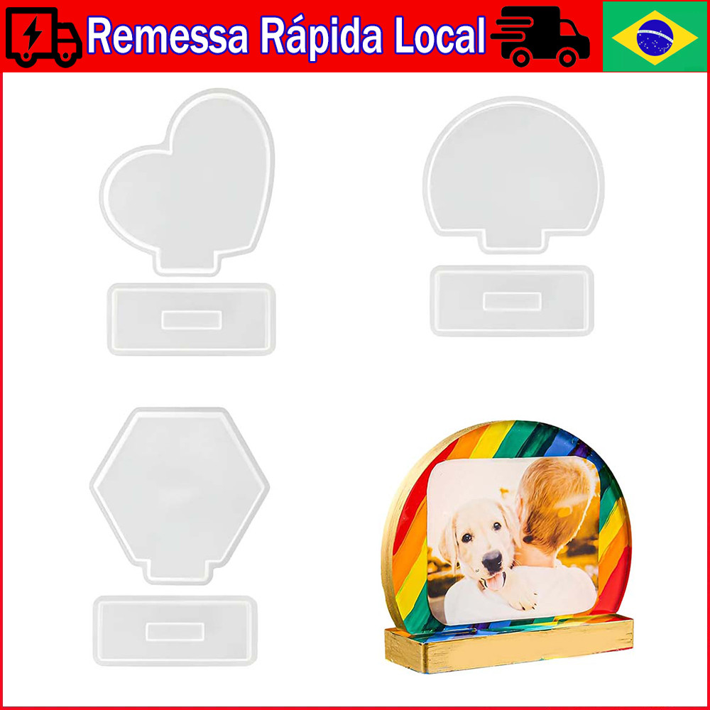 3 Peças Kit de silicone de moldes de resina, moldes de silicone para resina epóxi, moldes de fundição de resina DIY
