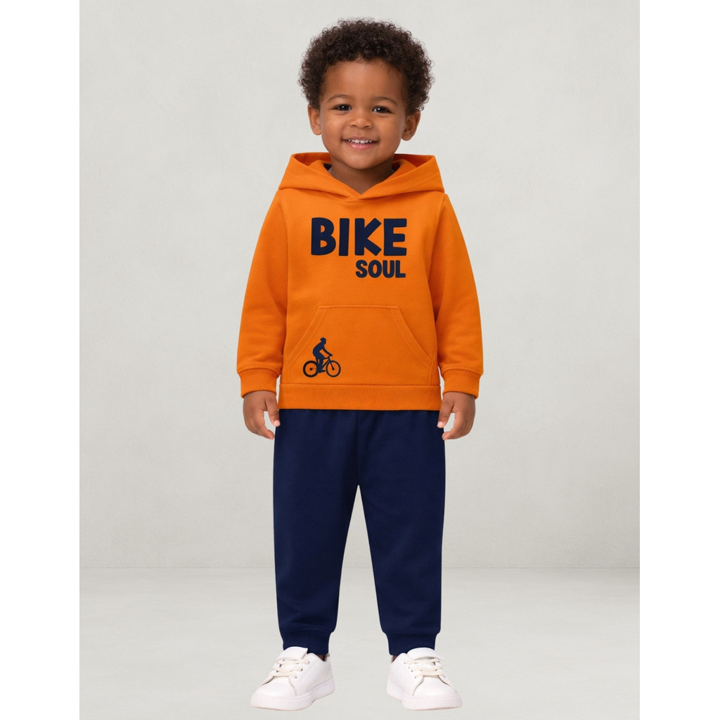Conjunto Infantil Kyly Menino Blusa com Capuz e Calça Moletom Peluciado Confortável 1001601