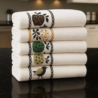 Kit 10 Panos de Prato Copa Premium 40x65 Jacquard Atoalhado Toalha De Cozinha em Oferta na Shopee