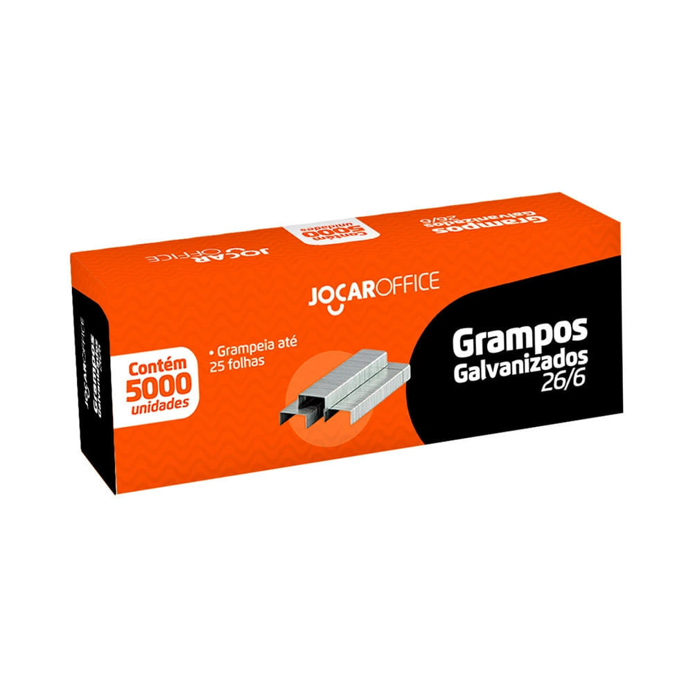 Grampo Galvanizado Leonora Jocar Office 26/6 com 5000 Unidades em Oferta na Shopee