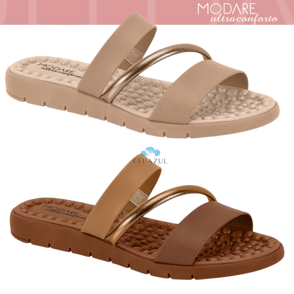 Sandalia Feminina  Modare Ultraconforto Massageadora Tira Pronta Original em Oferta na Shopee