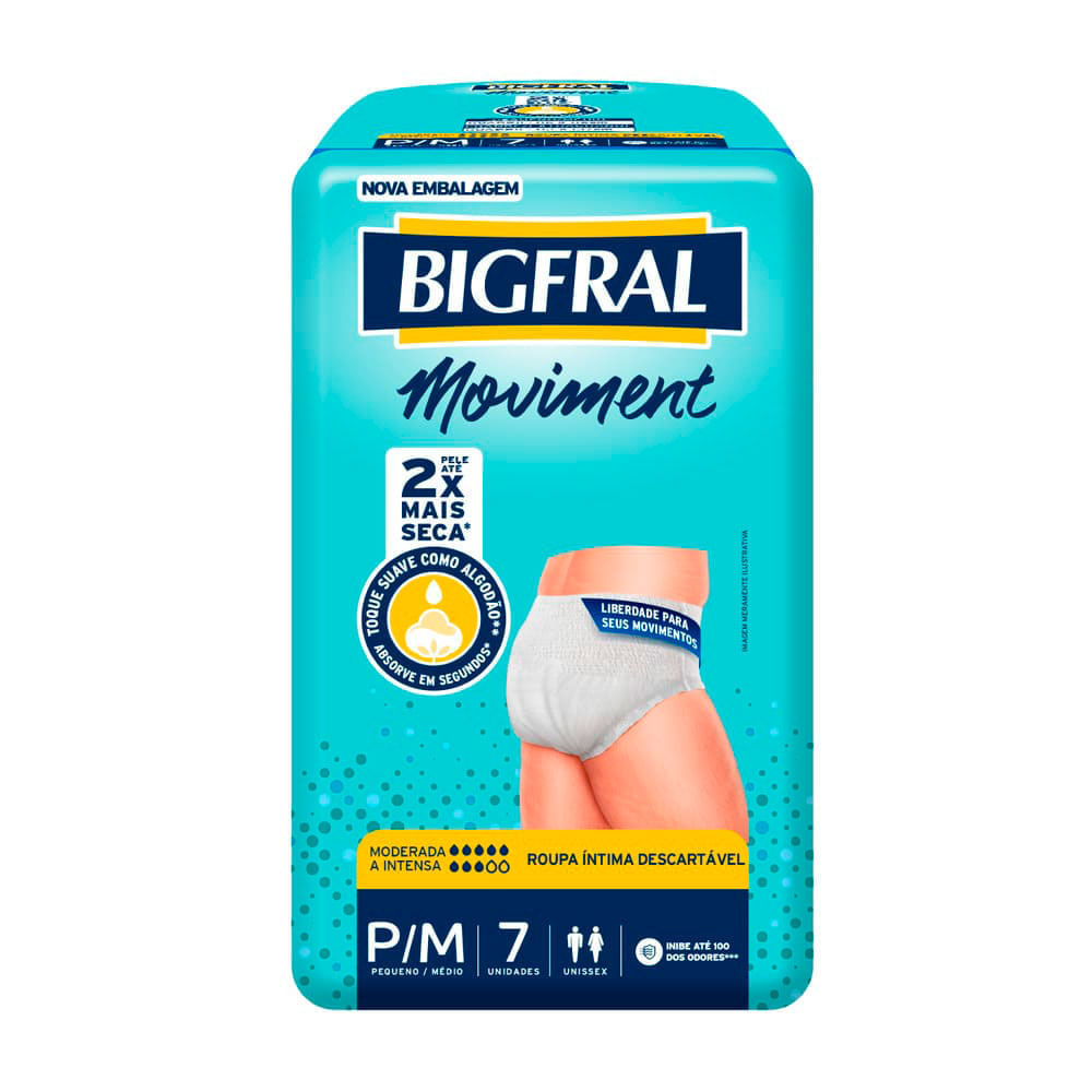 Roupa Íntima Bigfral Moviment P/M 7 Unidades em Oferta na Shopee