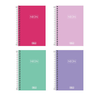 Caderneta capa plástica 1/8 80 folhas Neon Cores Feminino Tilibra em Oferta na Shopee