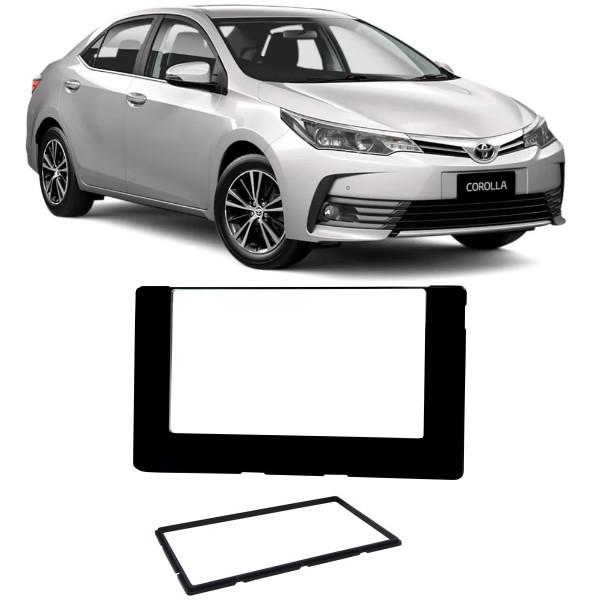 Moldura Painel Central Multimidia Toyota Corolla 17/19 Black Piano