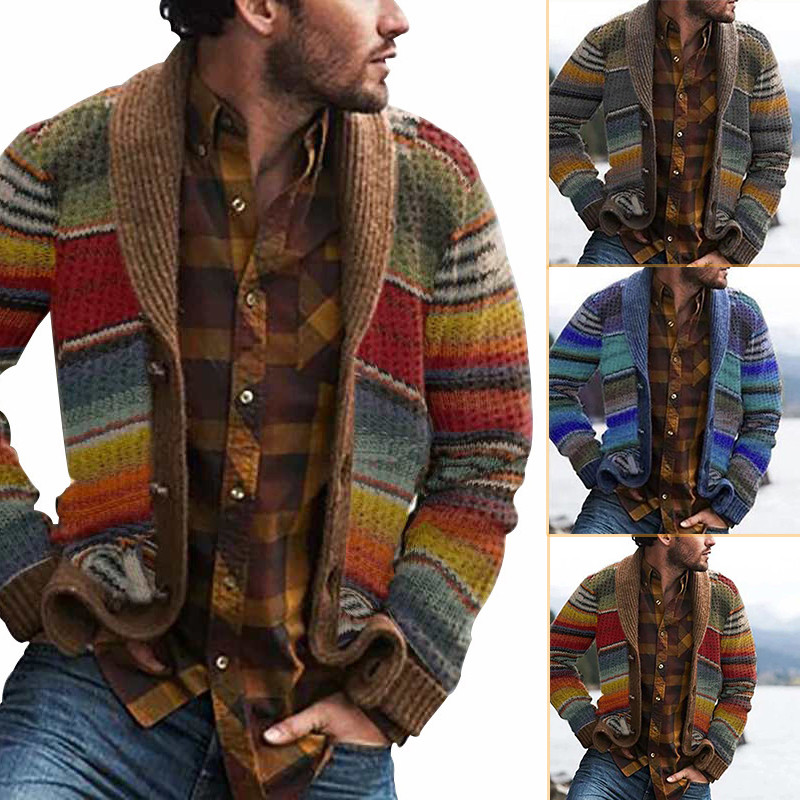 Masculino Solto Top Cardigan Casaco Suéter Manga Comprida Manter Quente Moda Para O Inverno