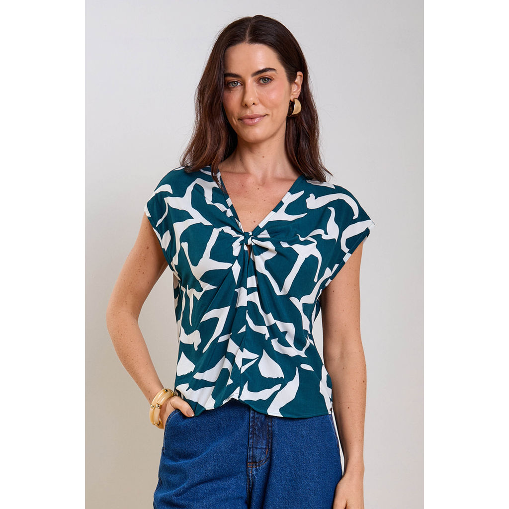 Blusa Feminina De Viscose Marialícia Verde em Oferta na Shopee