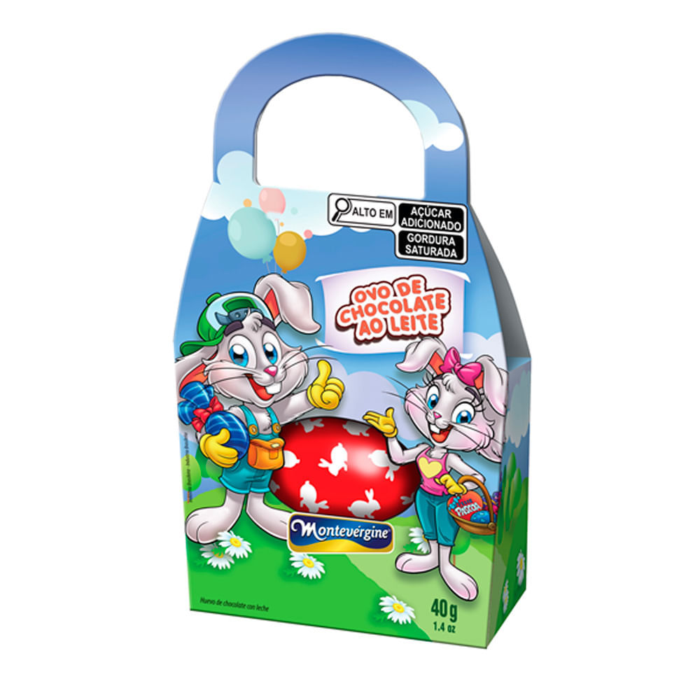 Ovo de Chocolate ao Leite Montevérgine Cestinho do Coelho Embalagens Sortidas 40g em Oferta na Shopee
