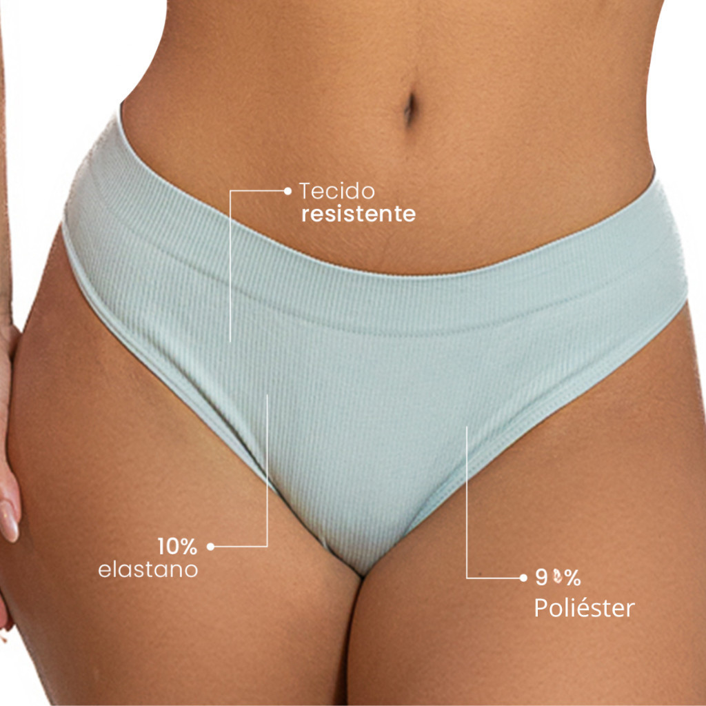 Kit 3 Calcinhas Canelada IMPORTADA Tanga Básica Conforto