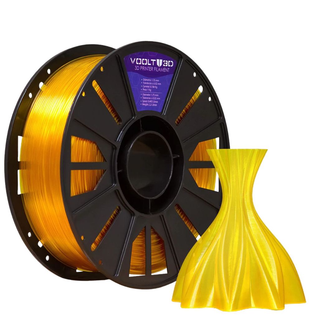 Filamento Pet-g Hf Premium Amarelo Ouro Translúcido 1Kg Voolt3D — R$ 219,29 em Shopee