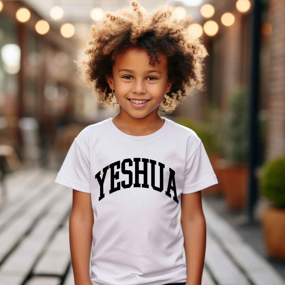 Camisa Camiseta Cristã Infantil Juvenil com Estampa Religiosa Yeshua Algodão Envio Rapido