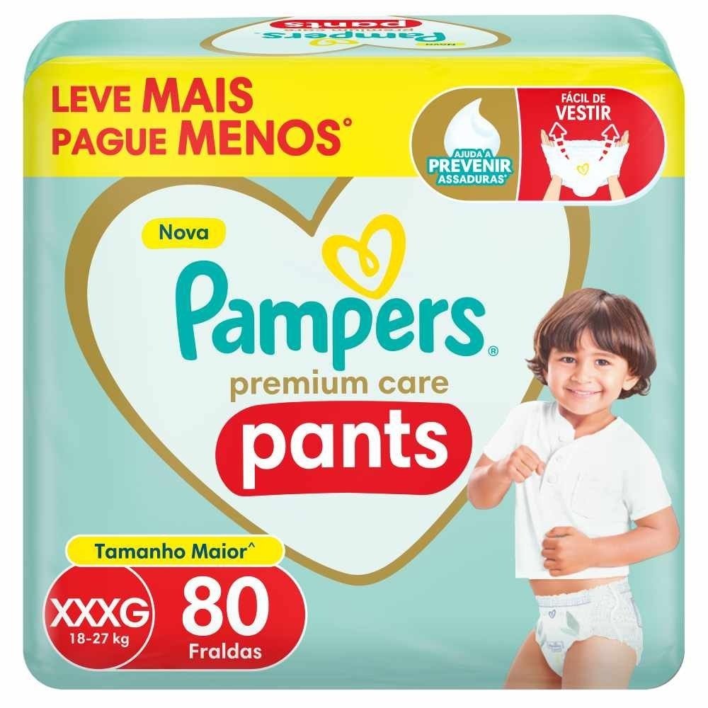 Fralda Pampers Premium Care Pants Xxxg 80 Unidades em Oferta na Shopee