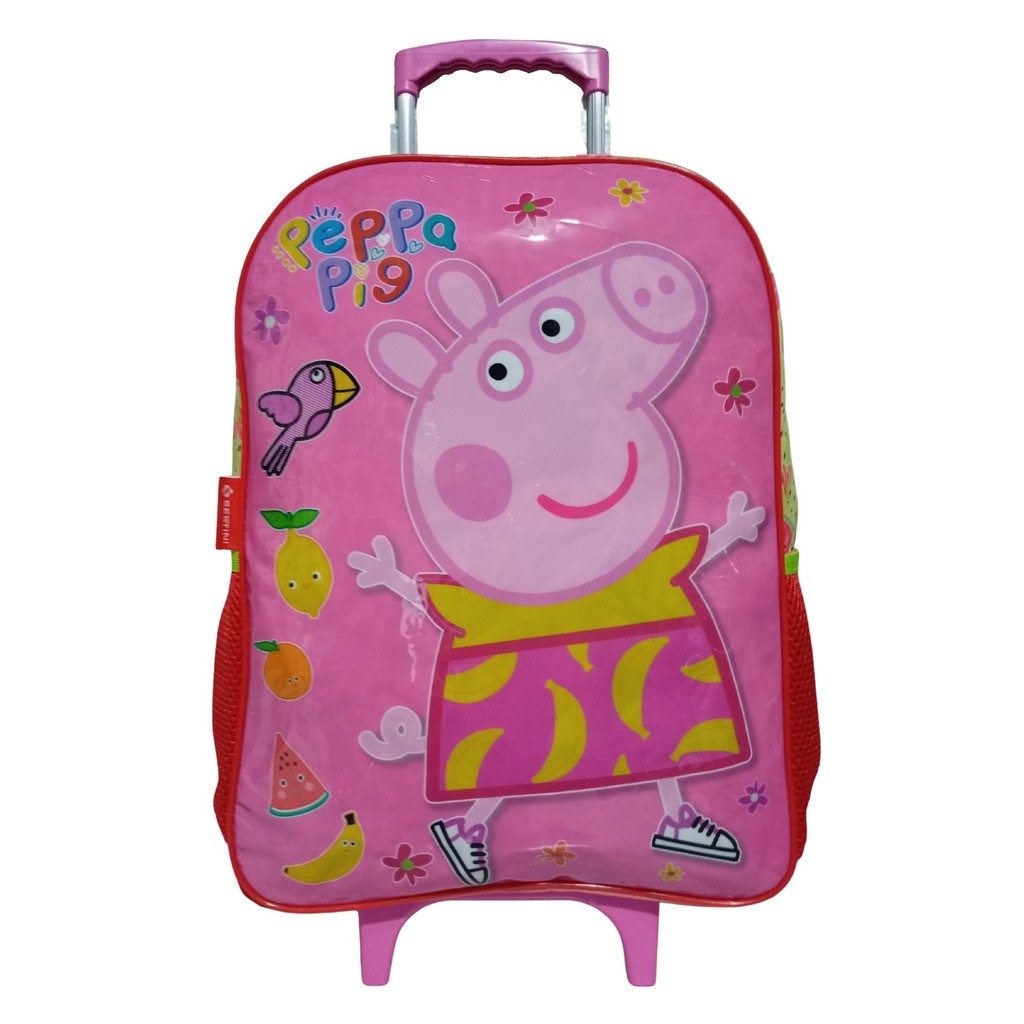 Mochila de Carrinho Escolar Infantil Sestini 066339-00CAR Peppa Pig Fruits