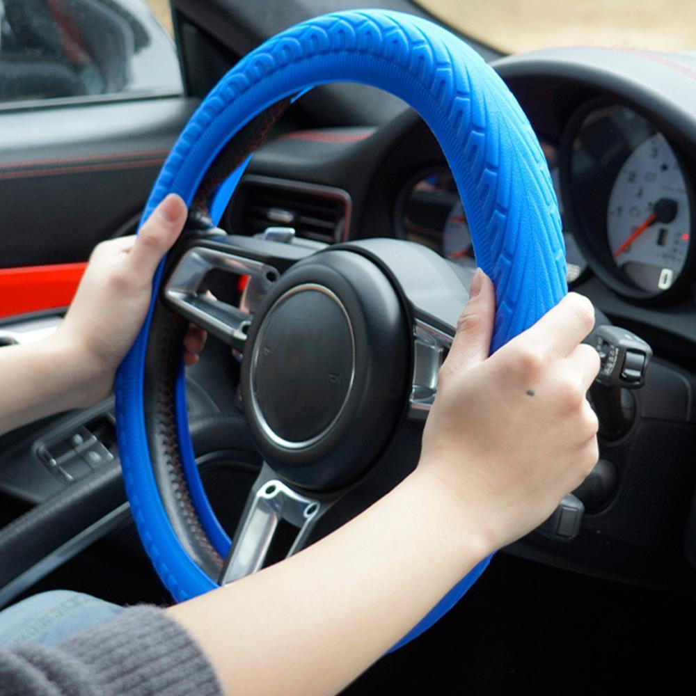 TKEY Capa De Silicone Para Volante De Carro , Protetora Com Textura B8K4
