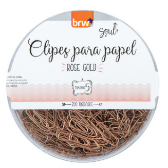 Clips Mini Rose Gold Nº5 BRW – 200 Unidades para Convites, Papelaria e Organização CL0503